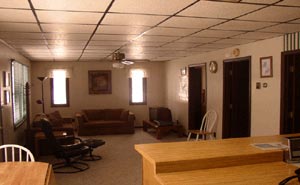 Living Room shot of Porcupine Lake Cottage Rental Available Year Round Up North in Gaylord, Michigan. Rent our cozy and clean cottage for the Weekend, Week, or more!